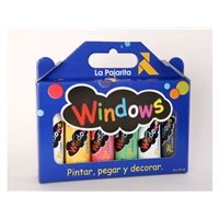 LA PAJARITA Kit pinturas Windows 5 colores surtidos 75ml 010028, (1 u.)
