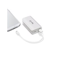 CELLY Powerbank 4000 mAh con cable MicroUSB color blanco PB4000WH, (1 u.)