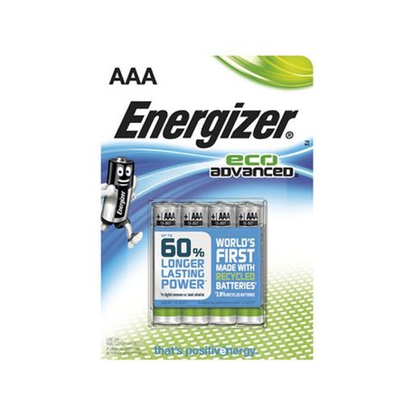 ENERGIZER BLISTER 4 PILAS ECO ADVANCE LR03-E92 AAA E300128100, (1 u.)
