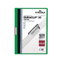 DURABLE Dossiers clip Duraclip Capacidad 30 hojas A4 Verde PVC   2200-32, (25 u.)