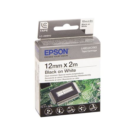 EPSON Cintas rotulacion 12mmX2m Negro/blanco C53S625420, (1 u.)