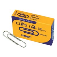 UMEC Clips labiados N.3 Caja 100 Ud 42 mm Niquelado U200800, (10 u.)