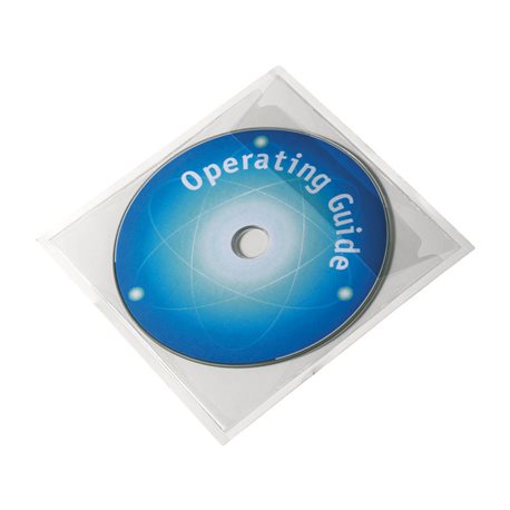 DURABLE Pack de 100 fundas CD/DVD adhesivas con solapa PP transparente 8280-19, (1 u.)
