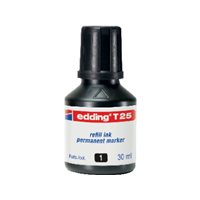 EDDING Frasco de Tinta Edding T-25 30 ml negro T25-01, (1 u.)