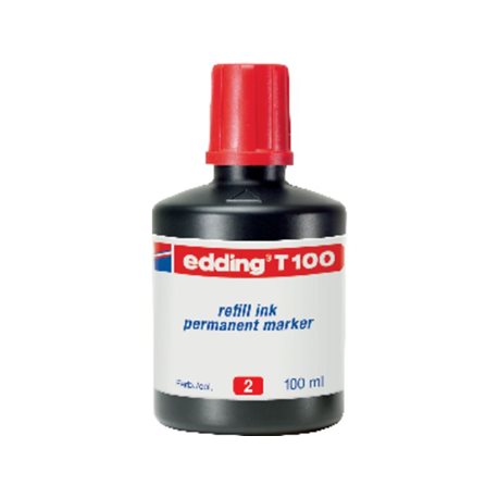 EDDING Frasco de Tinta  T-100 rojo 100 ml T100-02, (1 u.)