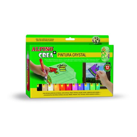 ALPINO Estuche 12 pinturas Crea cristal DE000028, (1 u.)