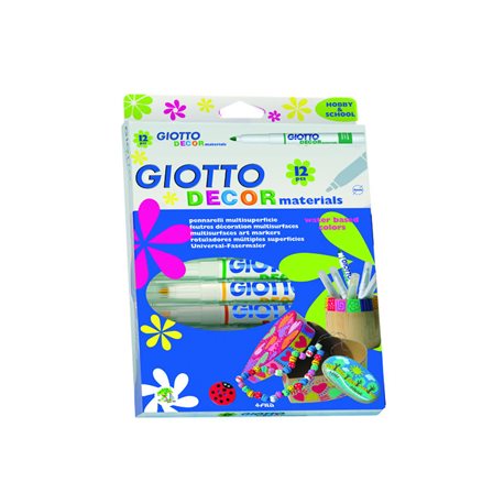 GIOTTO ESTUCHE 12 ROTULADORES PARA DECORAR CUALQUIER SUPERFICIE EN EL COLEGIO 453400, (1 u.)