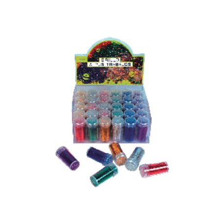 EON PAPER Expositor Purpurina 36ud Colores surtidos Tapón dosificador 59063, (1 u.)