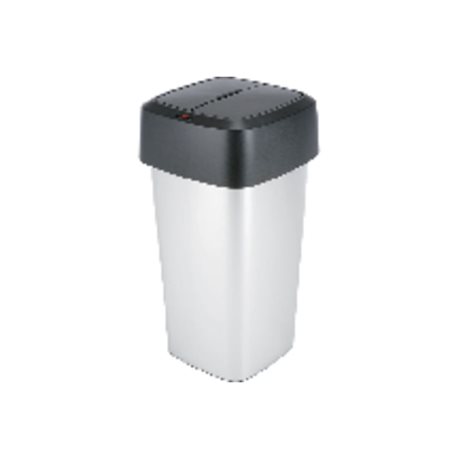 VILEDA Contenedores residuos Iris-leto 39X39X73 60L Negro/plata Plastico/metal 137673, (1 u.)