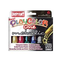 PLAYCOLOR Tempera Solida One Metallic 10 gr Colores surtidos 6 ud 10321, (1 u.)