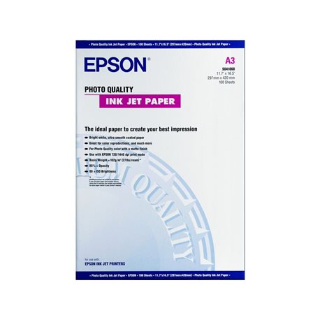 EPSON Papel fotografico C13SO41068 Paquete 100 hojas A3 102 G Mate C13S041068, (1 u.)