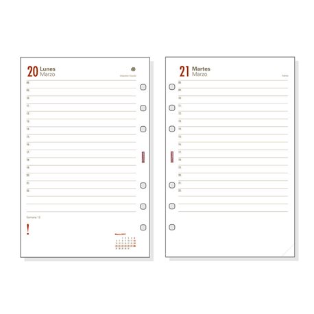 CABERO Recambios agendas Open 500 11,7X18,1 Dia pagina Castellano 711670018, (1 u.)